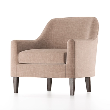 Elegant Fawn Brown Armchair 3D model image 1 