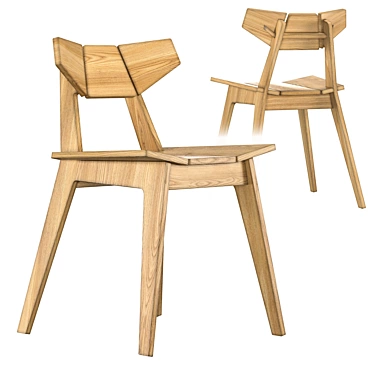 Modern Wooden Facet Chair 3D model image 1 