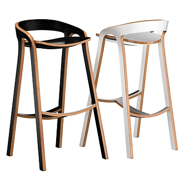 Eco Wooden Bar Stool: She Said 3D model image 1 