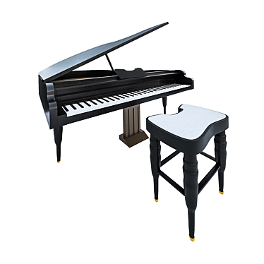 Elegant Melody Piano-01 3D model image 1 