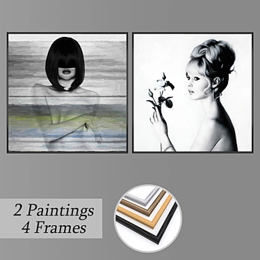 Elegant Wall Art Set 3D model image 1 