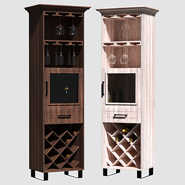 Modern Wine Display Rack 3D model image 1 