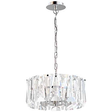 Modern Chrome Pendant Lamp with 4 E14 Lightbulbs 3D model image 1 