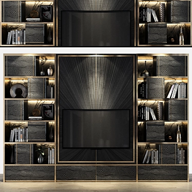 Sleek Wood Cabinet: Studia-Inspired 3D model image 1 