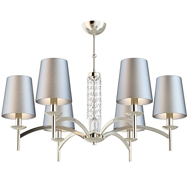 Elegant Modern Chandelier with Grey Textile Shades 3D model image 1 