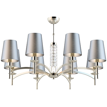 Modern Nickel Chandelier with 8 Lights 3D model image 1 