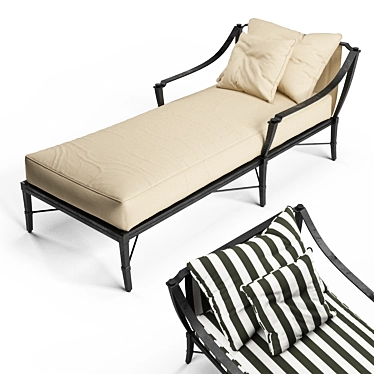 Elegant Century Royal Chaise 3D model image 1 