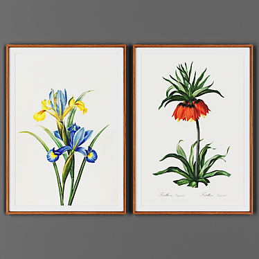 Wooden Frame Art Set: 2-Piece Collection 3D model image 1 