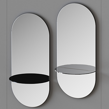 Elegant Loop Wall Mirror 3D model image 1 