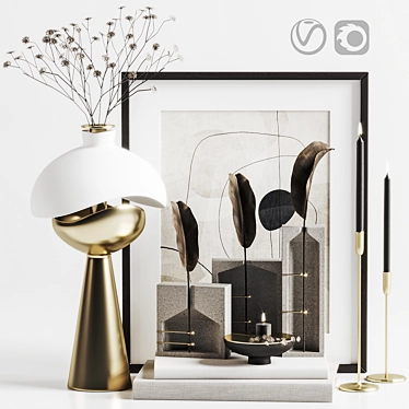 Spring Decor Set: Vase, Lamp, Ghost Collection 3D model image 1 