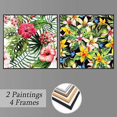 Elegant Wall Art Set 3D model image 1 