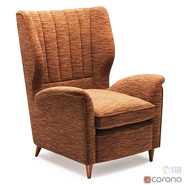 Luxurious Gio Ponti Lounge Chair: Timeless Elegance 3D model image 1 