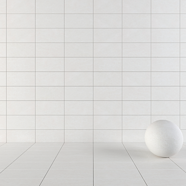 Basalt White Concrete Wall Tiles (Set of 2) 3D model image 1 