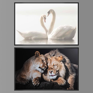 Elegant Wall Art Set with Versatile Frames 3D model image 1 