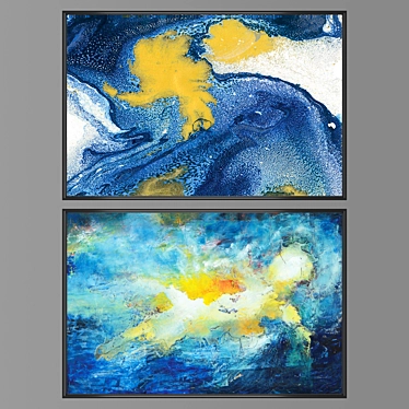 Wall Art Set: No. 1160 - 2 Paintings with 4 Frame Options 3D model image 1 