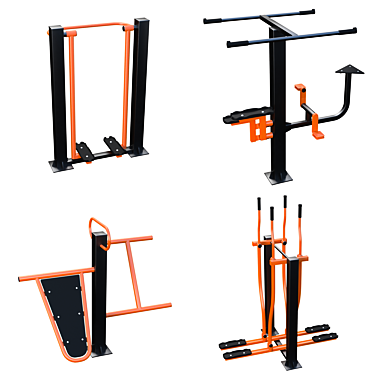 Portable Street Fitness Equipment 3D model image 1 