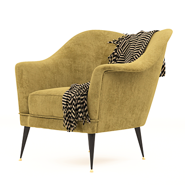 Stylish Mustard Armchair: Comfort & Elegance 3D model image 1 