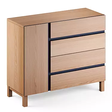 Xander Chest of Drawers, Ash & Navy Blue