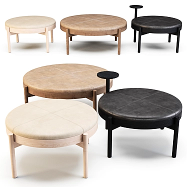 Hygge Ottomans: Stylish and Spacious Seating 3D model image 1 