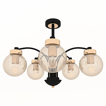 Elegant Viola Kula Chandelier 3D model image 1 