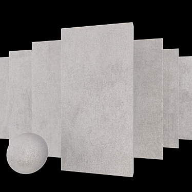 Savoy Gray Concrete Set: Multi-textured 60x120 cm Tiles 3D model image 1 