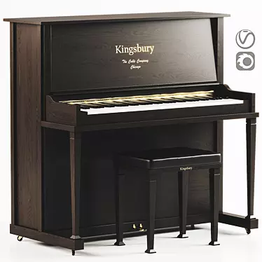 Classic Kingsbury Piano Set 3D model image 1 