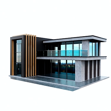 Futuristic Hi-Tech House Model 3D model image 1 