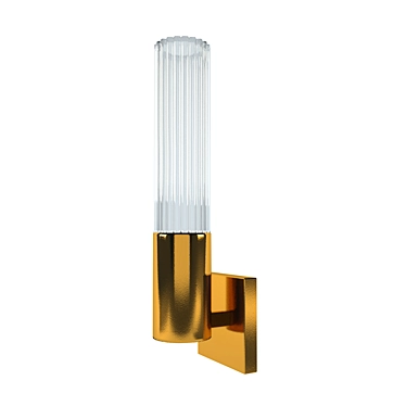 Modern Brass Wall Sconce, Clear Glass Shade 3D model image 1 