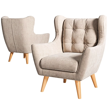 Henri Kaza Armchair: Compact and Stylish 3D model image 1 