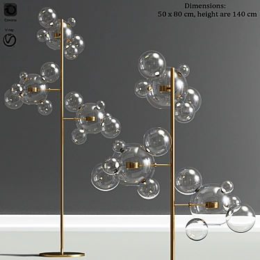 Contemporary Bolle Floor Lamp 3D model image 1 