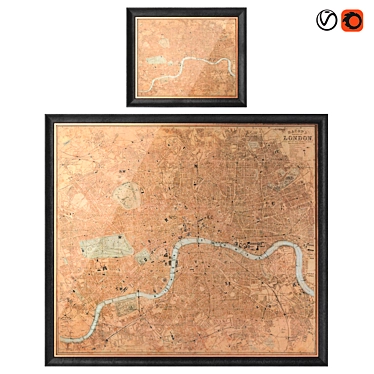 Vintage London Map: 1980 Restoration 3D model image 1 