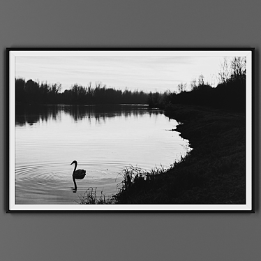 Sleek Black Framed Picture 3D model image 1 