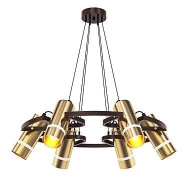 Techno Metal Pendant Chandelier 3D model image 1 