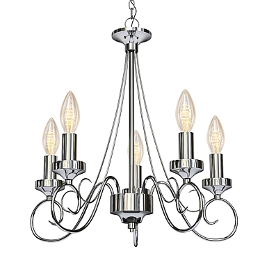 Sandia 1297: Elegant Yellow Bronze Chandelier 3D model image 1 