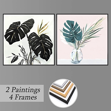 Elegant Wall Art Set with Multiple Frames 3D model image 1 