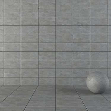 Savoy Anthracite Concrete Wall Tiles 3D model image 1 