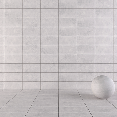 Sophisticated Suite Gray Wall Tiles 3D model image 1 