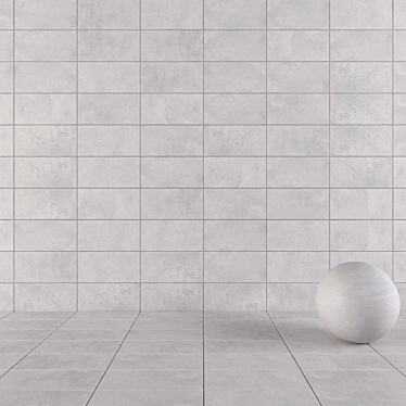 Modern Gray Concrete Wall Tiles 3D model image 1 