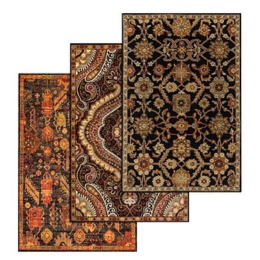 Luxury Carpet Set: High-Quality Textures, 3 Distinct Designs 3D model image 1 