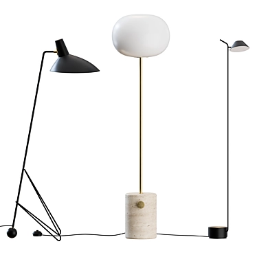 Modern Floor Lamp Set - JWDA, Peek, Tripod 3D model image 1 