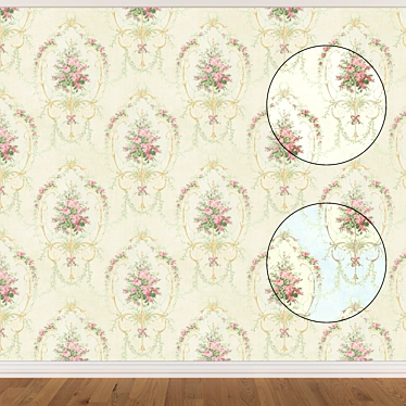 Seamless Wallpaper Set in 3 Colors 3D model image 1 