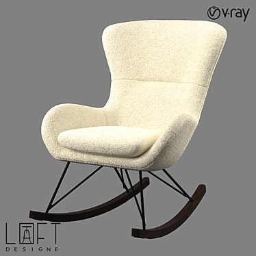 LoftDesigne Armchair: Modern Design, Wood/Metal Frame 3D model image 1 