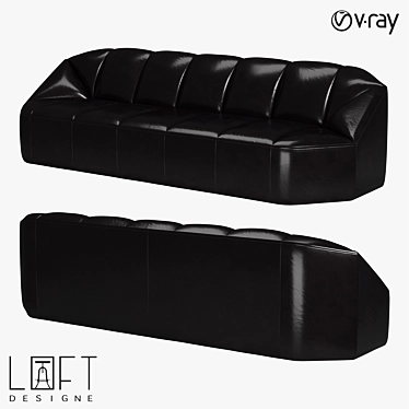 Sleek Leather Sofa: LoftDesigne 1683 3D model image 1 