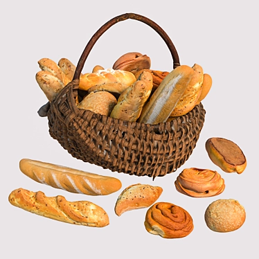 Delicious Bread Assortment 3D model image 1 