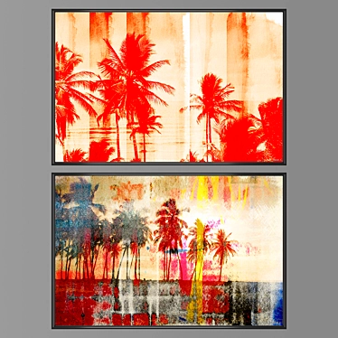 Artistic Wall Painting Set 3D model image 1 