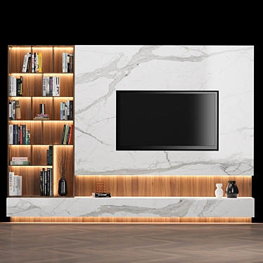 Modular TV Wall Unit with Adjustable Size 3D model image 1 