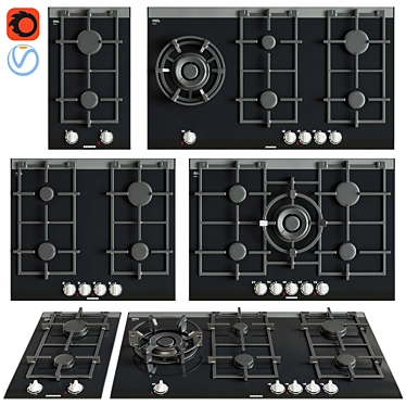 Siemens iQ700 Gas Hobs: Sleek & Efficient 3D model image 1 