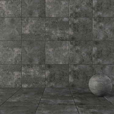 Urban Chic: ARES Black Concrete Wall Tiles 3D model image 1 