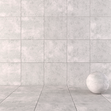 Ares Grey Concrete Wall Tiles: Elegant and Durable 3D model image 1 