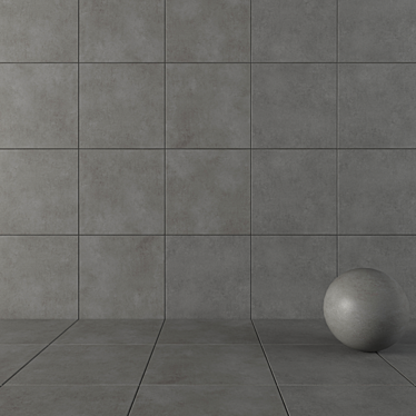 Concrete Core Anthracite Wall Tiles 3D model image 1 